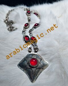 Red-Arabic-Jinn-Pendant-Amulet - The Mystical Talismanic Necklace of the Ifrit Jinn Abu Al-Nar Sinhab/ A Rare Artifact of Fiery Power and Protection