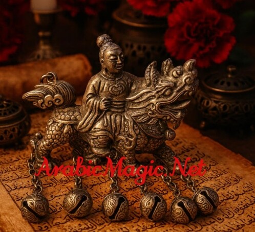 Rare Wealth & Prosperity Arabic Magical Pendant Amulet of Jinn Rizwan Al-Tajir, Unlimited Money Flowing Genie Artefact