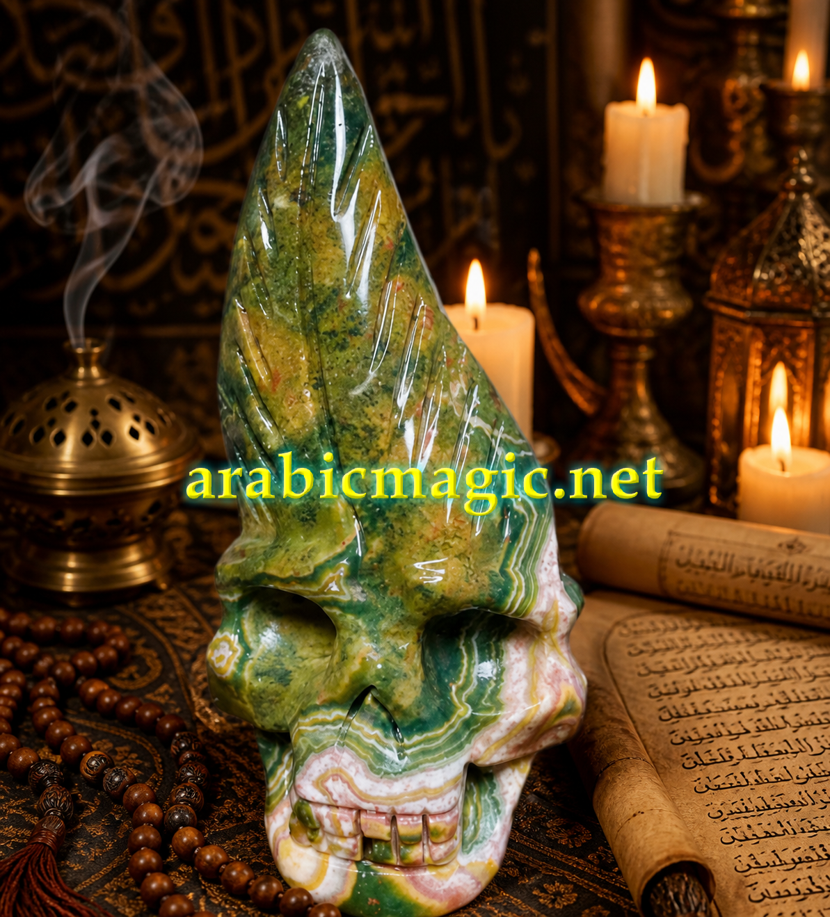 The Thirteen Sacred Skulls of Azravan al-Qadi, Immortal Jinn King of The Endless Forests, Longevity, Good Health, Unlimited Protection