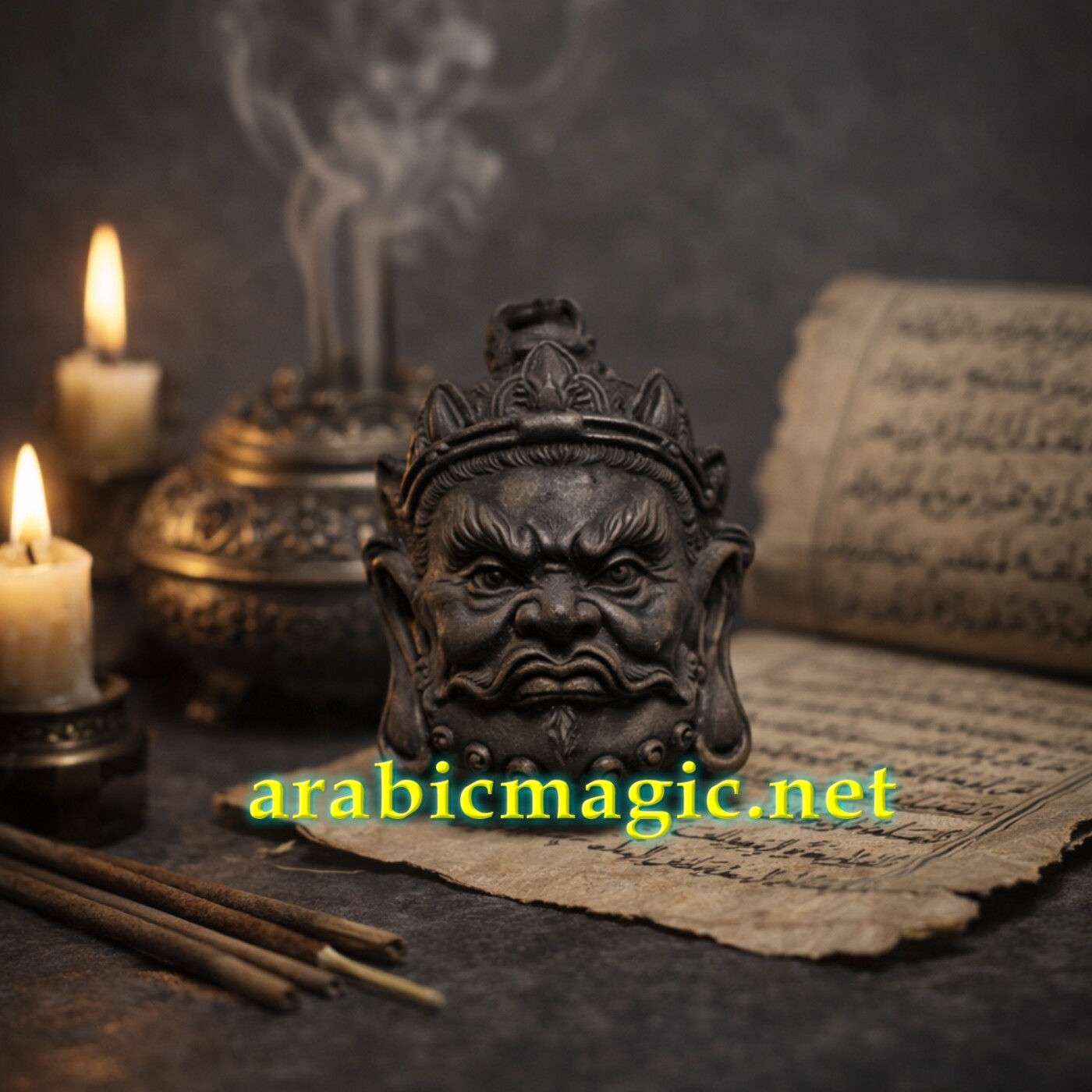 Shaitan Jinn Amulet of Khatim al-Raml, Unlimited Arabic Wealth Black Magic Artefact