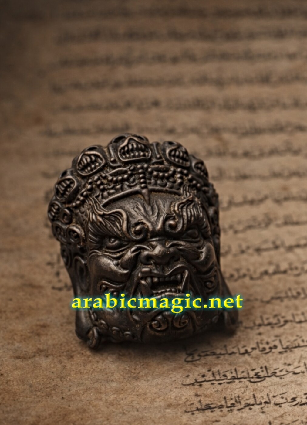 Shaitan Jinn Amulet of Khatim al-Raml, Unlimited Arabic Wealth Black Magic Artefact - Image 2
